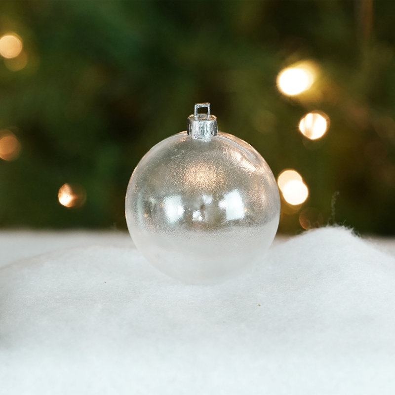 Ornement boule de Noël transparent incassable, 2.75"