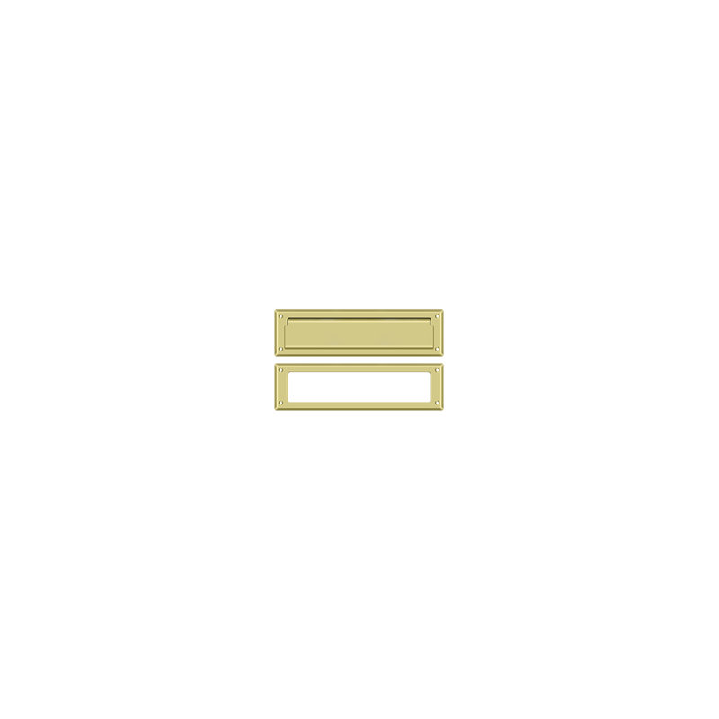 Brass Mail Slot, Polished Brass, 3.625" H x 13.125" W x 0.5625" D