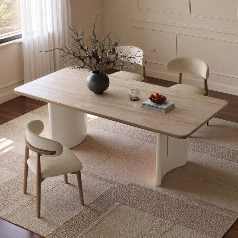 Table de salle à manger rectangulaire moderne et minimaliste, H 29,53 po x L 62,99 po x l 31,5 po
