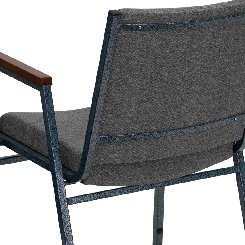 Hercules Series Heavy Duty Gray Fabric Stacking Chair with Arms