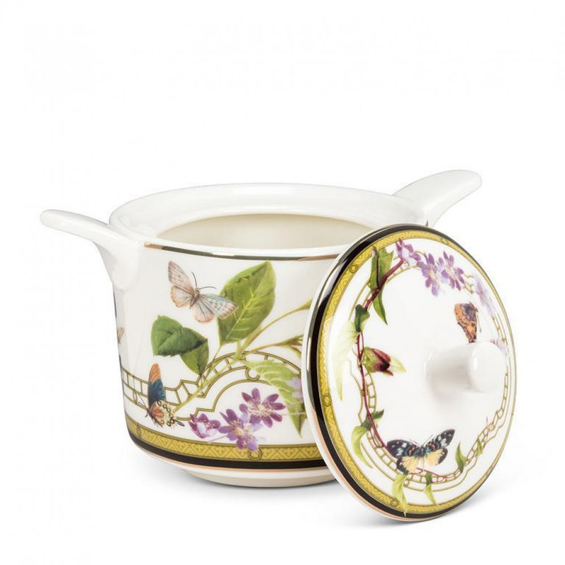 Butterfly Garden Covered Sugar Pot