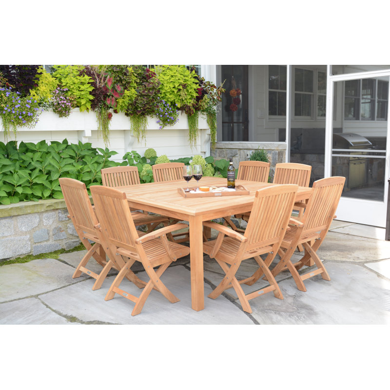 Newport 62" Square Teak Outdoor Dining Table