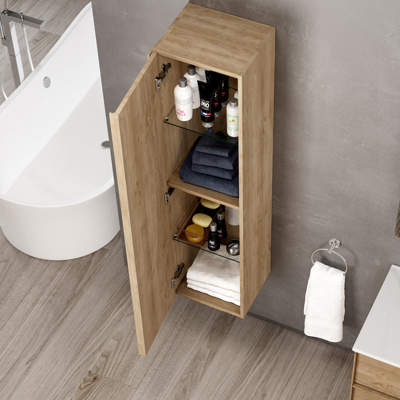 Armoire de salle de bain murale Palma, Chêne naturel