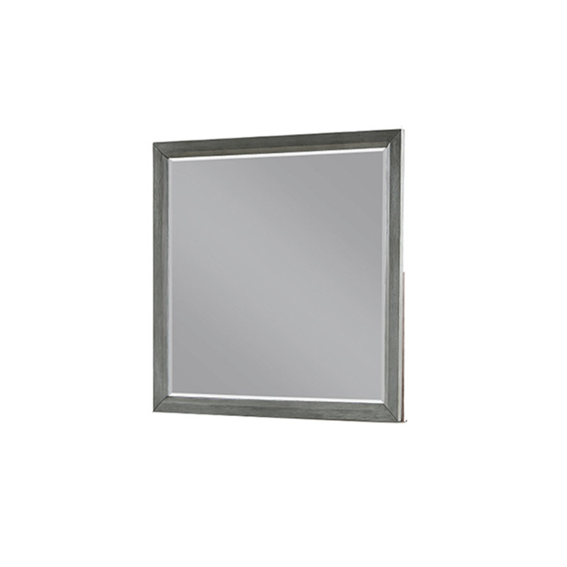 Ensemble de chambre à coucher Adryan, Très grand lit, Gris, 4 Pcs: Bed, Dresser, Nightstand, Mirror