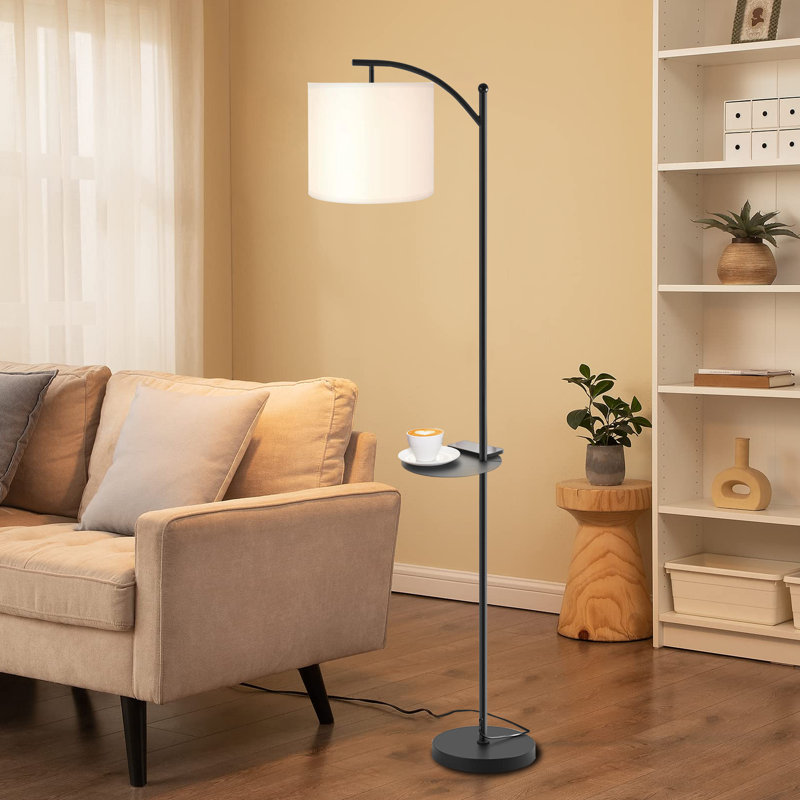 Suneet Tray Table Floor Lamp, Black