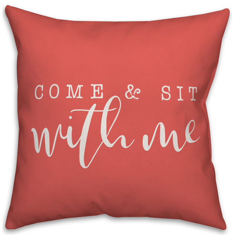  Housse et insert de coussin carré extérieur Come and Sit with Me, H 18 po x l 18 po, Corail
