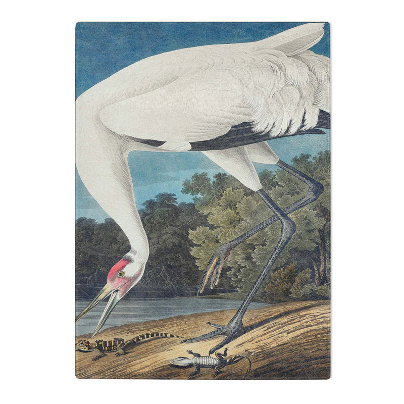 Glass Hooping Crane Bird by John James Audubon Chopping Board, 28.5 cm W x 20 cm L