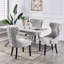 Caesar Velvet Dining Chair, Ergonomic Curved Back With Solid Wooden Legs- Side Chair for Dining Room Kitchen Living Room - Single-360985962