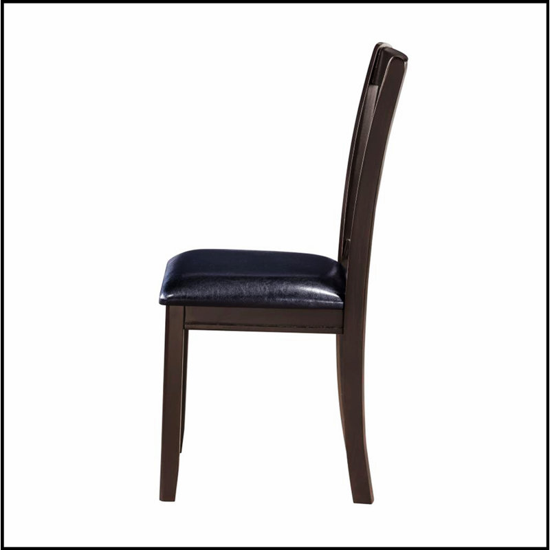 Ensemble de 2 chaises d'appoint élégantes en bois avec sièges en similicuir confortables pour espaces modernes et traditionnels
