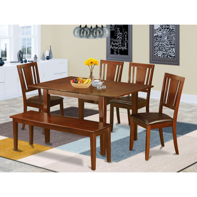 Adonica Butterfly Leaf Rubberwood Solid Wood Dining Set