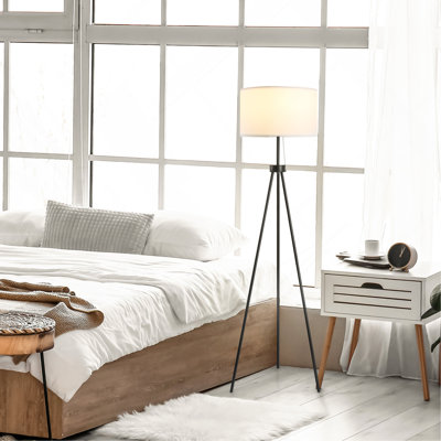 59.75" Tripod Floor Lamp With Pull Chain Standing