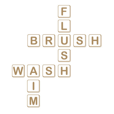 Décalcomanie murale pour salle de bain scrabble