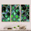 Tourbillons de fractale vert foncé - ensemble d'art mural sur toile abstrait encadré de 3-90321106-90321107