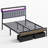 Tryston Full Bed Frame With Led Lights & 2 Storage Drawers, Gray-1879529356-1879529359