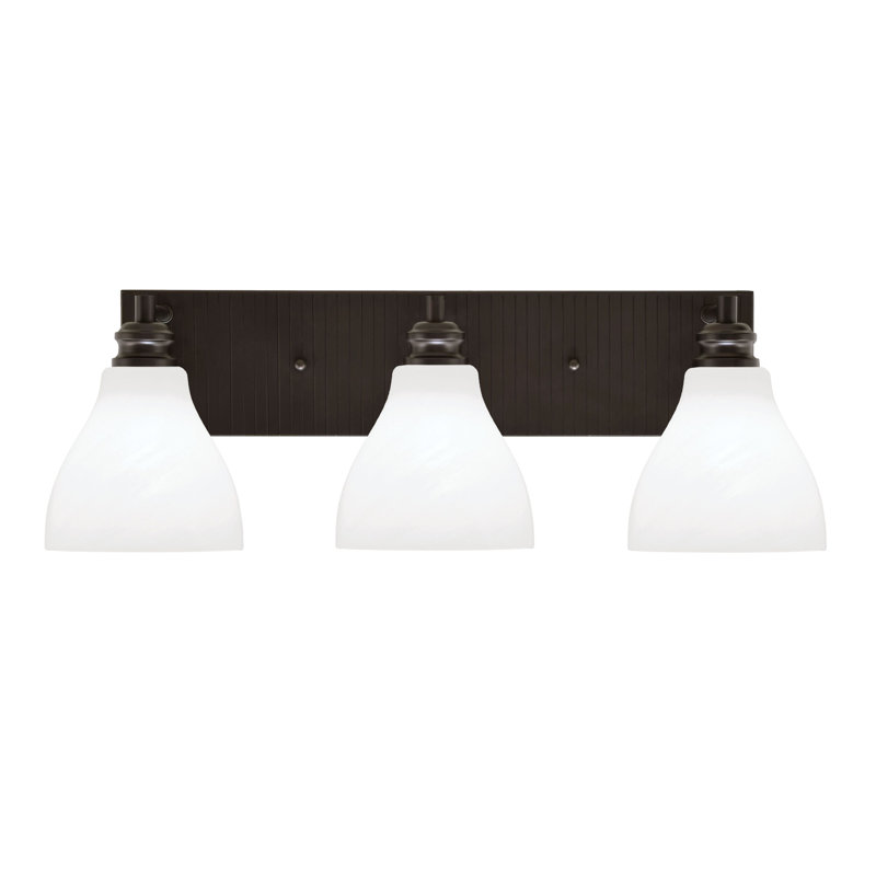 Éclairage pour meuble-lavabo 3 lumières Aspacia, Espresso, Blanc