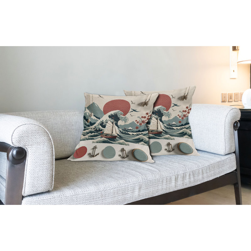 Ensemble de 2 housses de coussin Ambesonne, H 18 po x l 18 po, Carré