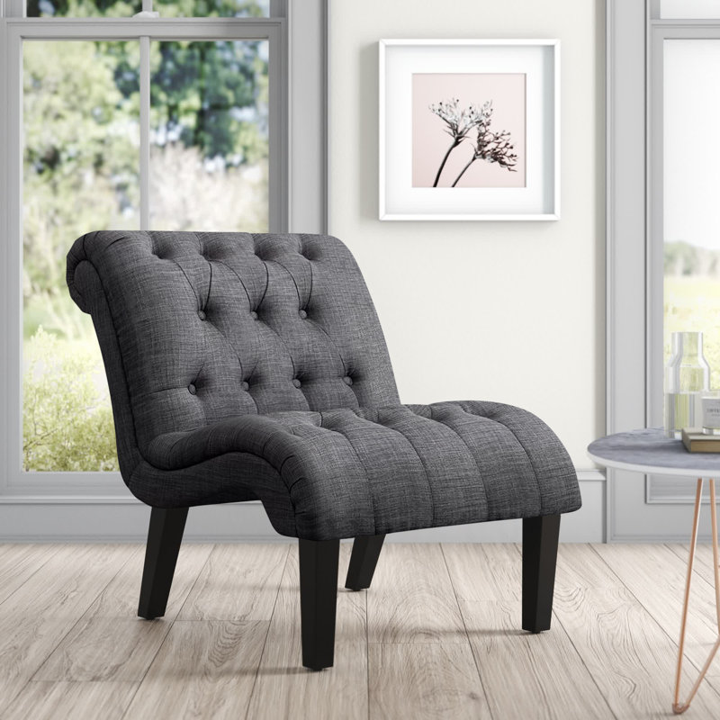 Fauteuil de chambre Merideth, Lin gris foncé