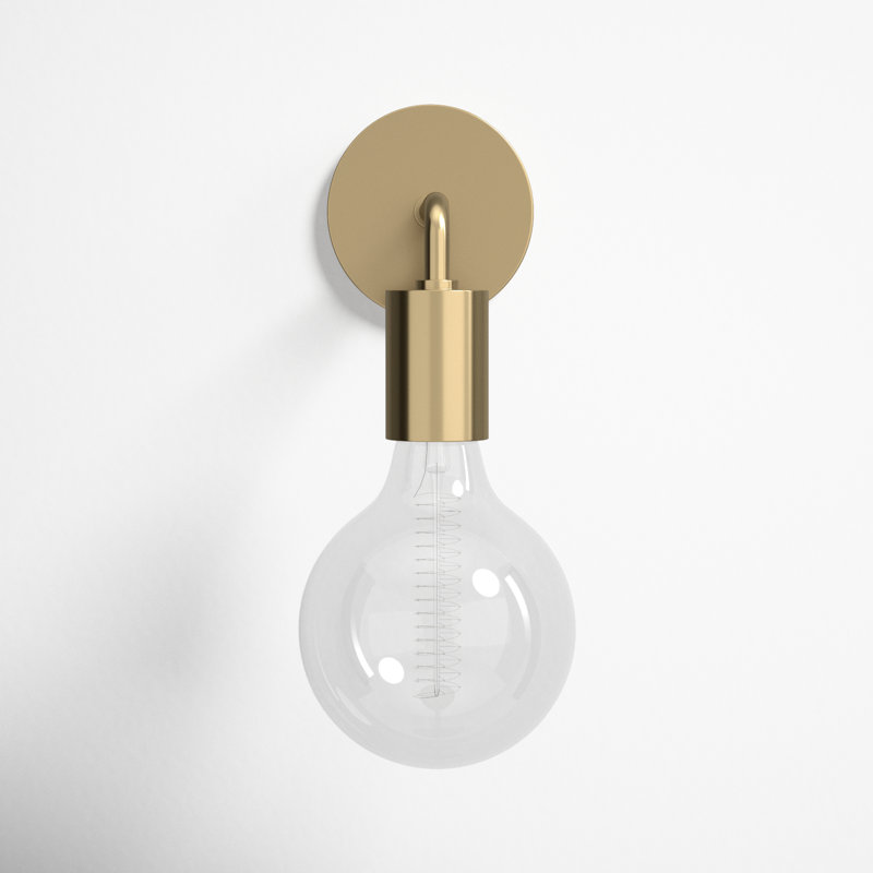Aged Brass Single Light Dimmable Metal Sconce