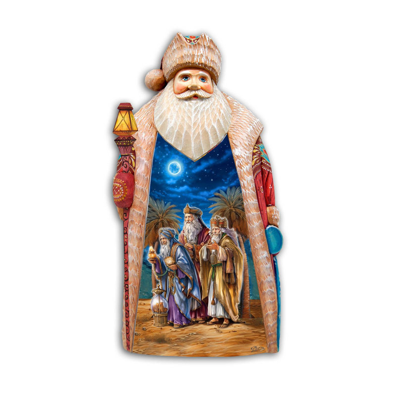 Christmas Figurine in Red/Brown/Blue/White