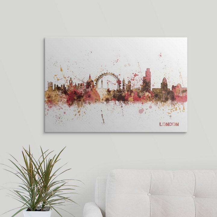 «London, England Skyline» par Francy, impression, H 20 po x l 30 po x P 1,5 po, Toile