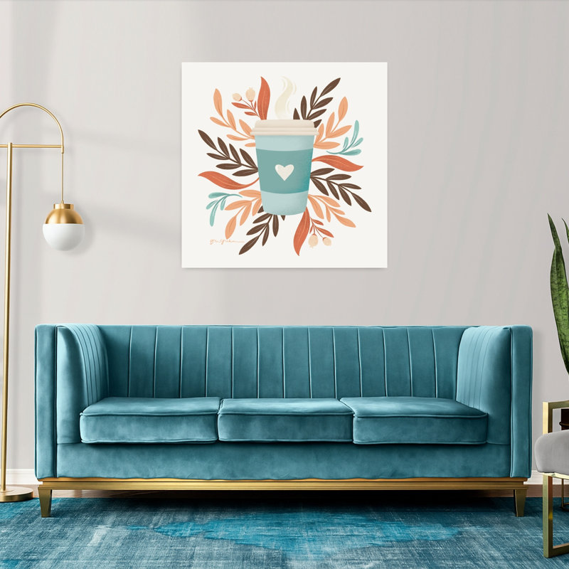 Mélange moderne avec art bleu-brun, H 36 po x l 36 po