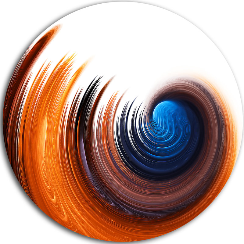 « élégante spirale design », impression sur métal, H 23 po x l 23 po x P 1 po