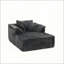 Chaise longue surdimensionnée en velours côtelé de 60 pouces pour une lecture et une détente confortables, aucun assemblage requis (gris foncé)