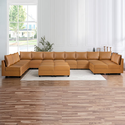 Canapé modulaire en U convertible 13 places avec 6 repose-pieds Ruelu pour grand salon Ruelu