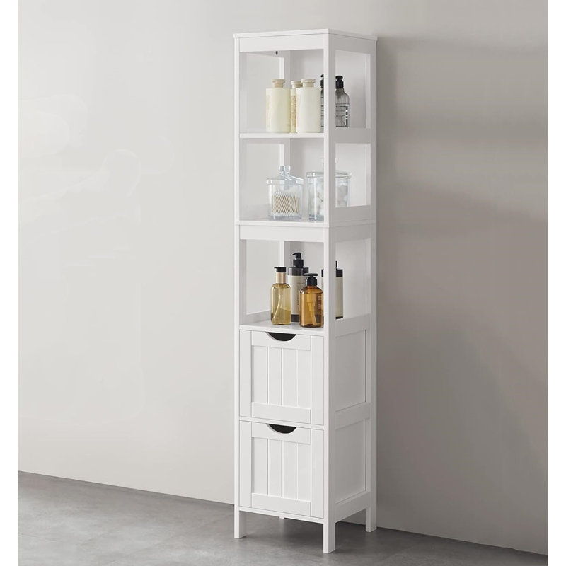 Solid Wood Freestanding Linen Cabinet