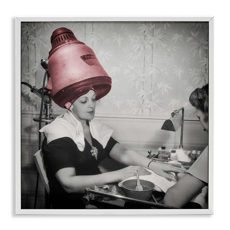 Giclée encadrée de salon Vintage Hair & Nails, design par Sophie 6, H 12 po x l 12 po