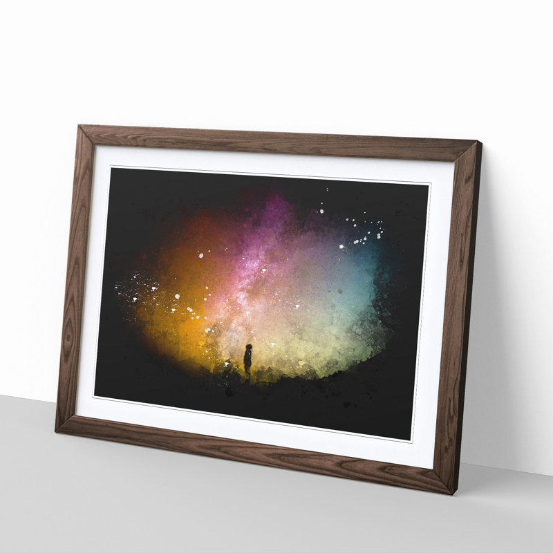 Looking up at the Stars - Picture Frame Graphic Art Print, 62cm H x 87cm W x 2cm D, Walnut Framed