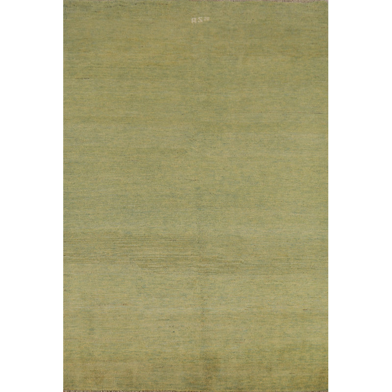 Tapis oriental vert clair en laine Gabbeh 5 x 7