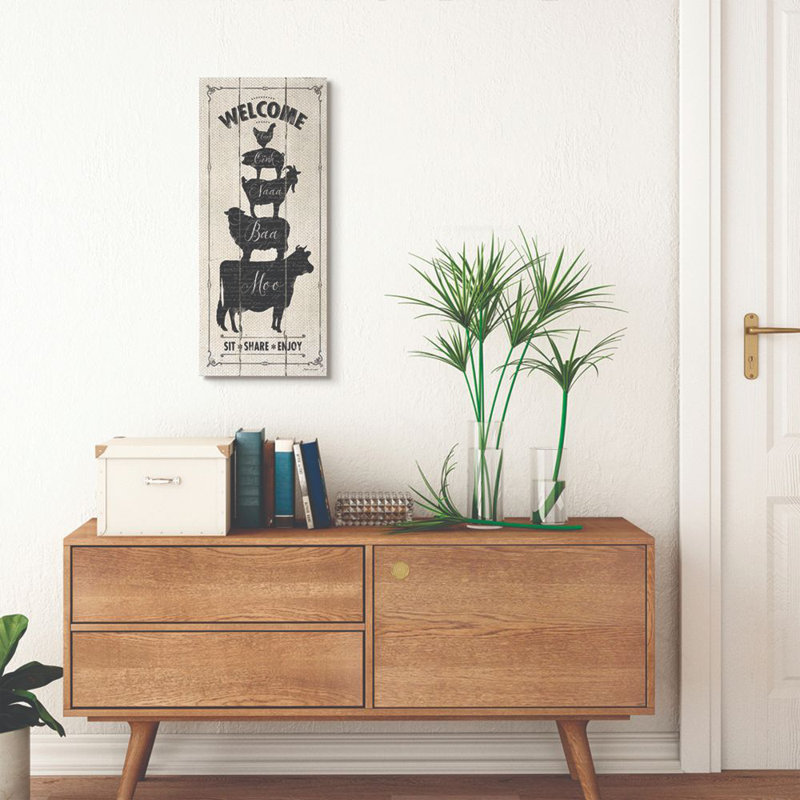 «Welcome Farm Animal», impression textuelle sur toile, Toile tendue, H 30 po x l 13 po x P 1,5 po