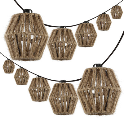 Ariannah 10-Light Indoor/Outdoor 10 ft. Mid-Century Classic Incandescent C7 Lantern String Lights