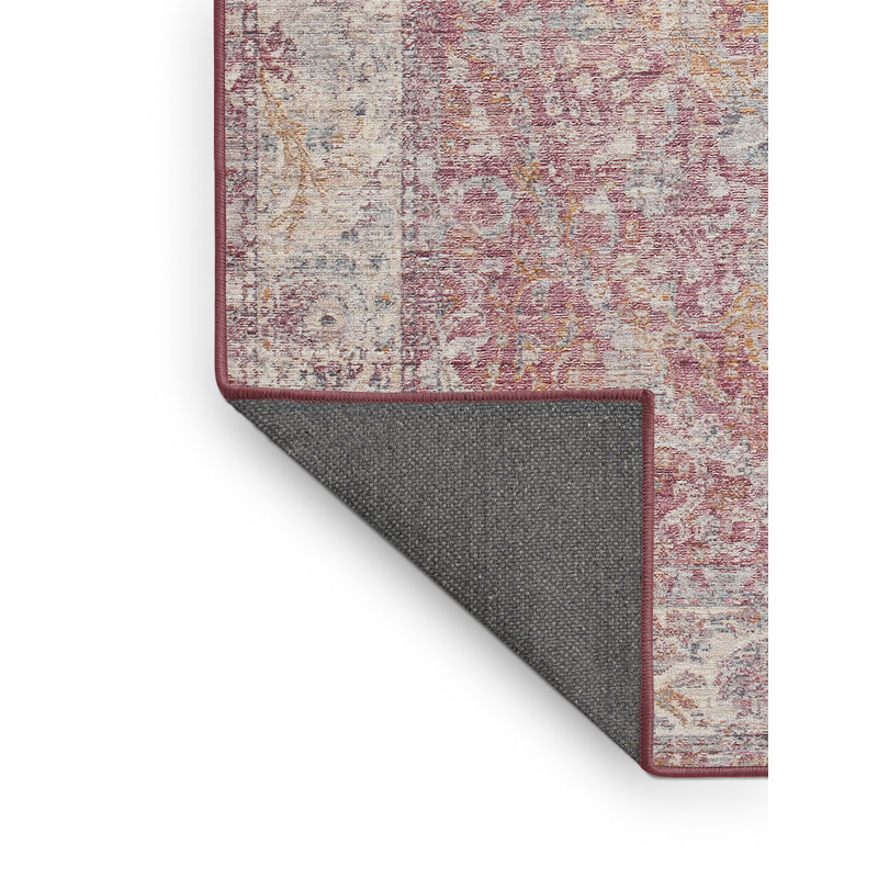Tapis de zone rose contemporaine, Rectangle 5 pi x 7 pi