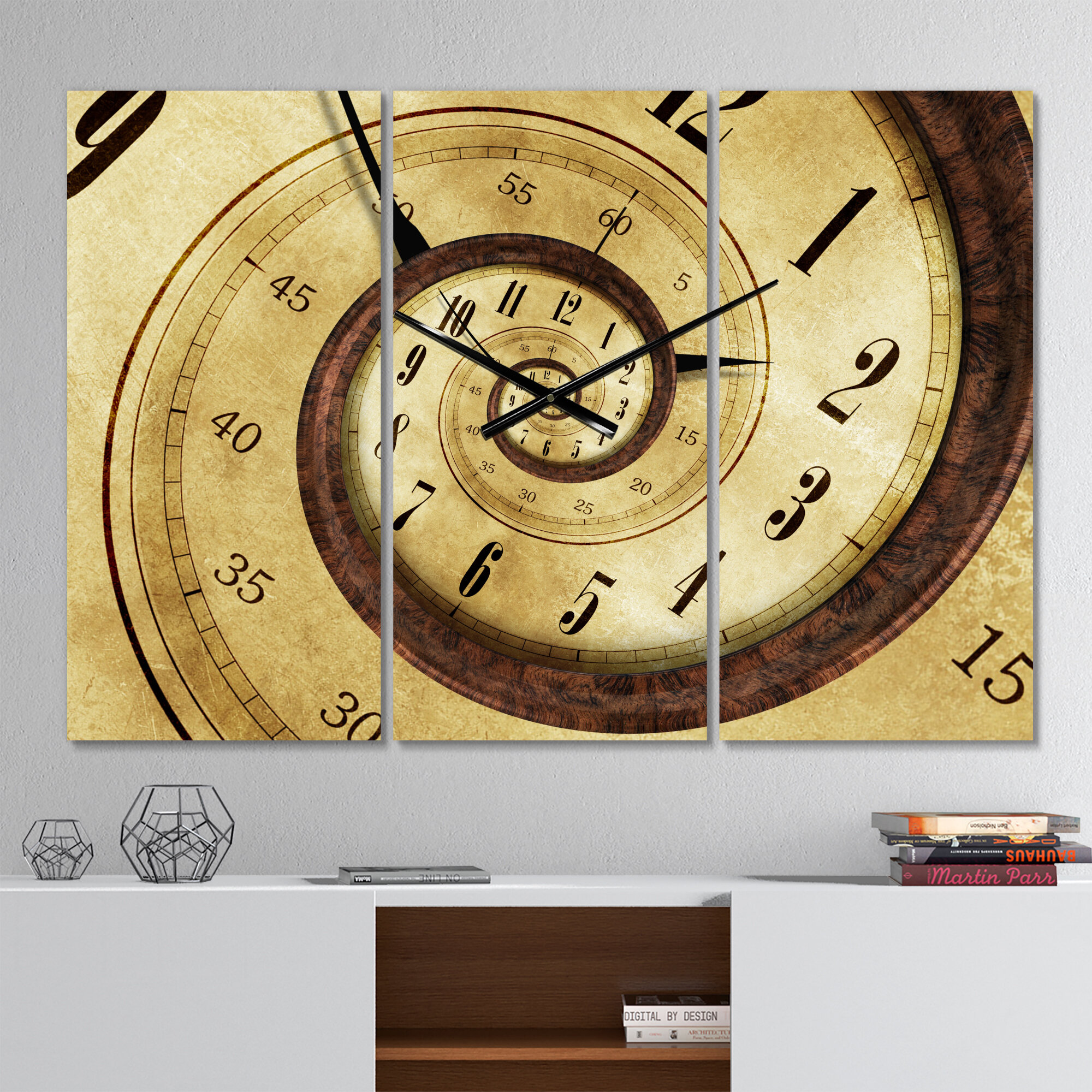 East Urban Home Vintage Time Spiral - Modern wall clock | Wayfair