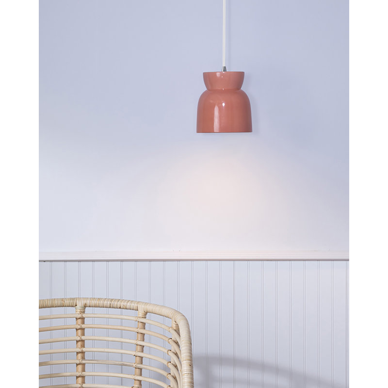 Luminaire suspendu sablier Breeona, Rosé brillant, Chrome poli