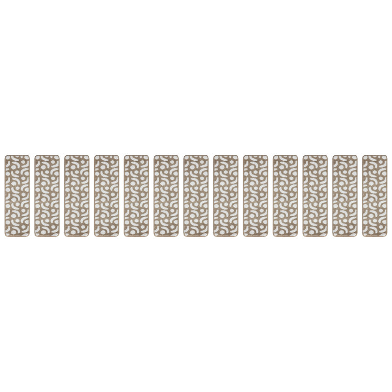 Tapis d’escalier beige doux et beige treillis Allaire