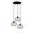 Industrial-Style Chandelier, Black Metal Body, 21.3 in Diameter x 11.8-47.2 in Height | Adjustable Height with 35.4 in Cable | 3 x E27 Socket, Max 40W | Modern Plain Design for Home & Office Lighting