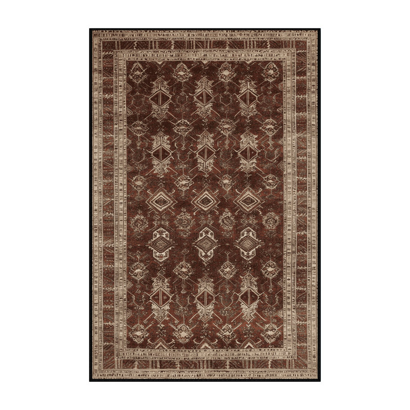 Tapis brun lavable à la machine, Rectangle 4pi x 6 pi