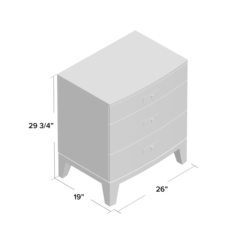 Axiom 3 - Drawer Nightstand in White/Gray