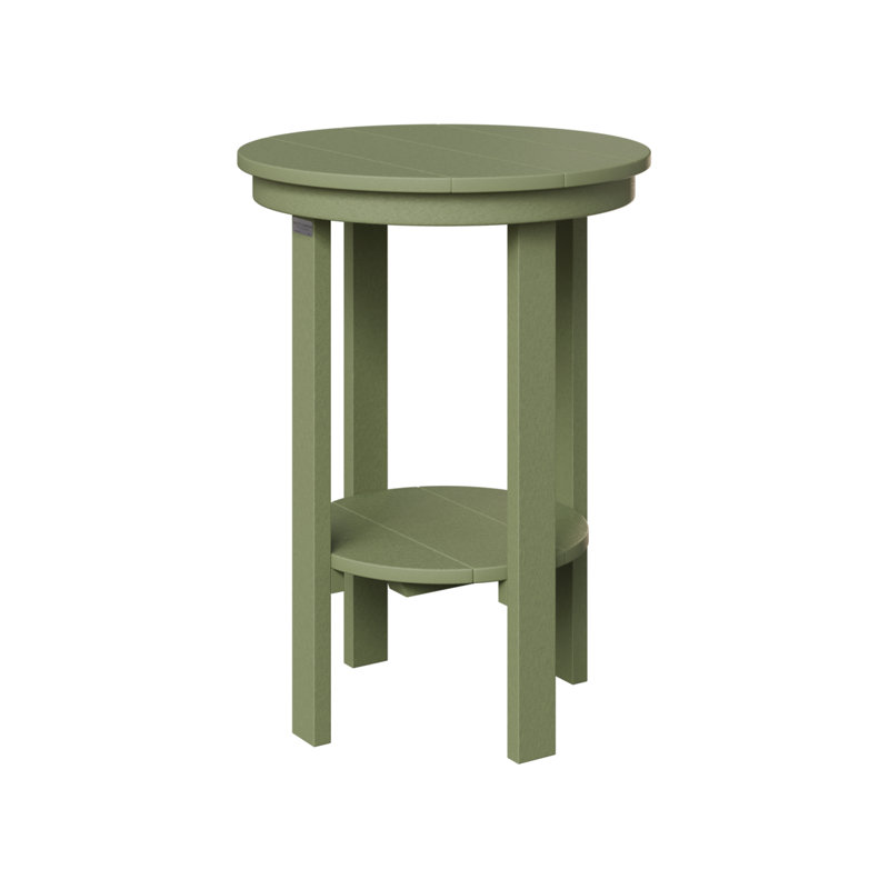 Outdoor Round End Dining Table, 21" H x 21.5" W x 21.5" D, Seafoam