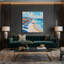 «Coastal Beach Umbrella Paradise», art mural sur toile grise-225398650
