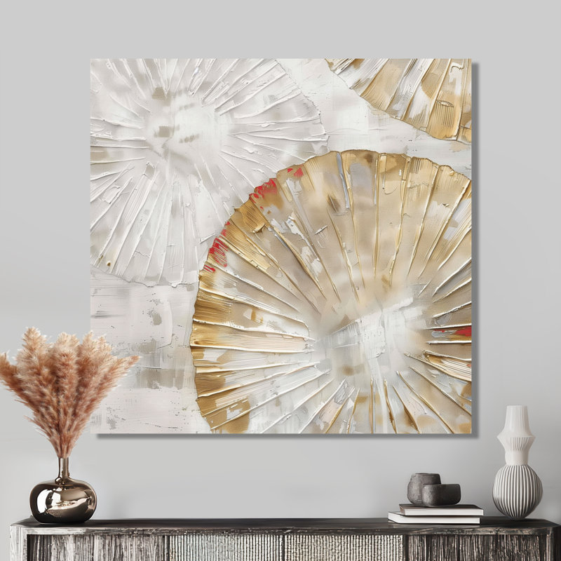 Mandala bohémien blanc et beige Simplicity I - Boho Mandala Decor Wall Decor, H 36 po x l 36 po, Toile tendue