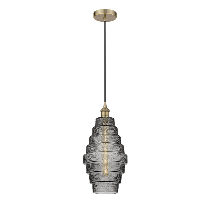 Luminaire suspendu géométrique 1 lumière Charvae, Laiton antique