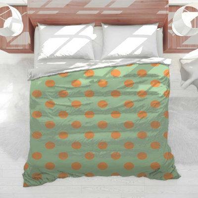 Édredon orange à pois
