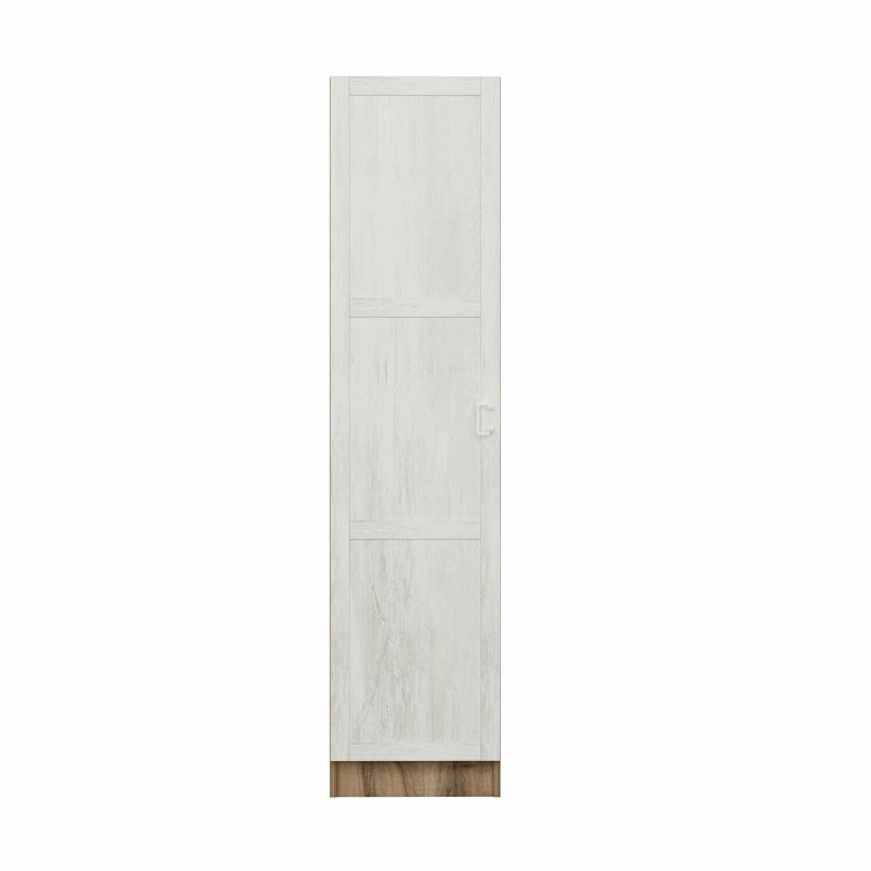 Elina Manufactured Wood Wardrobe, 190cm H x 45cm W x 52cm D, White/Brown