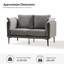 Stringfield 57"W Modern Faux Leather-trimmed Fabric Loveseat-1048574728