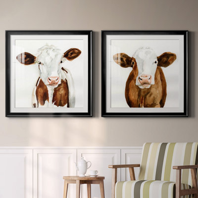 Cow Cowe I - ensemble de 2 peintures encadrées