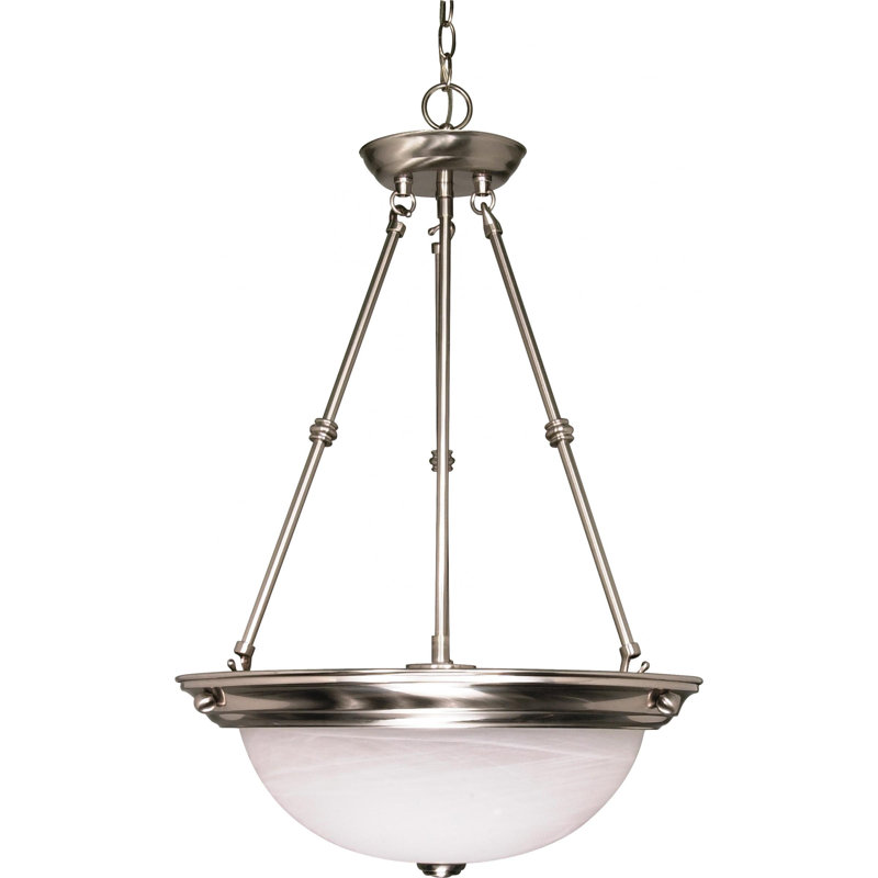Luminaire suspendu bol unique à 3 lumières Cafferata, H 23 po x l 15 po / Non